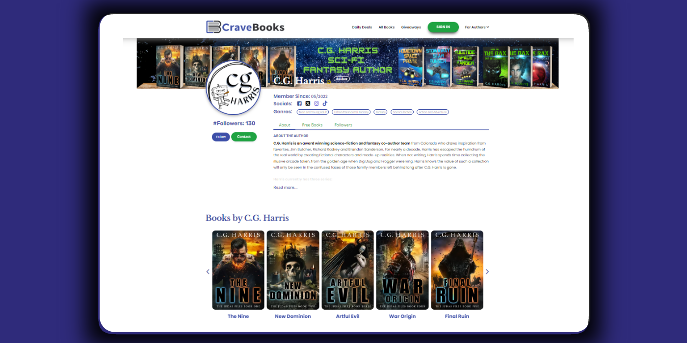 CraveBooks CG Harris Profile