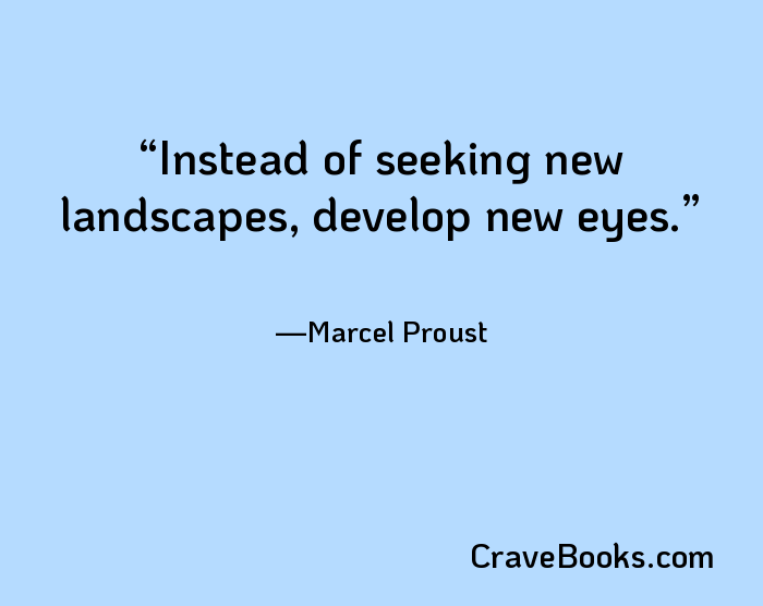 Instead of seeking new landscapes, develop new eyes.