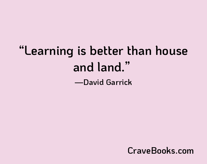 Learning is better than house and land.